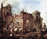 Philips Wouwerman Courtyard with a Farrier Shoeing a Horse painting